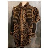 Leopard Print Fur Coat - Made in France, 100% Acetate Lining