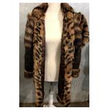 Leopard Print Fur Coat - Made in France, 100% Acetate Lining