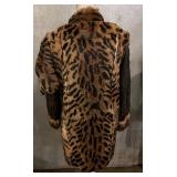 Leopard Print Fur Coat - Made in France, 100% Acetate Lining