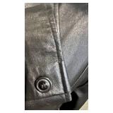 EMET Paris Lambskin Leather Coat - Black Knee-Length 2-Button Front