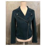 Old Navy XS Teal Asymmetric Zip Jacket & Dea Genuine Leather Mesh Jacket AUS 10 US 6