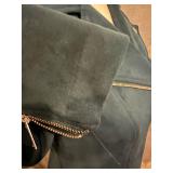 Old Navy XS Teal Asymmetric Zip Jacket & Dea Genuine Leather Mesh Jacket AUS 10 US 6