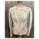 Old Navy XS Teal Asymmetric Zip Jacket & Dea Genuine Leather Mesh Jacket AUS 10 US 6