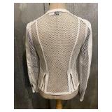 Old Navy XS Teal Asymmetric Zip Jacket & Dea Genuine Leather Mesh Jacket AUS 10 US 6