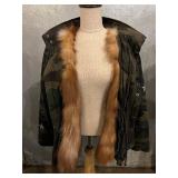 Jocelyn Star Print Camouflage Parka XS - Fur Lined