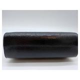 RODO Italy Made in Italy Black Textured Leather Handbag - Gold Bar Handle