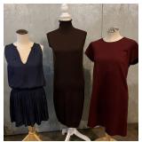 Do + Be Navy Top with Skirt, Pier Antonio Gaspari Knit Top & CuYANA Burgundy Dress (Lot of 3)