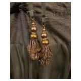 Lehenga Choli Olive Green with Pink Dupatta - Embroidered Gold Floral Accents