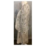 Vintage Sara Fredericks Beaded Leather Jacket with Fringe, Top & Matching Skirt Set - Made in France