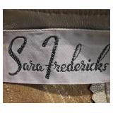 Vintage Sara Fredericks Beaded Leather Jacket with Fringe, Top & Matching Skirt Set - Made in France