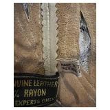 Vintage Sara Fredericks Beaded Leather Jacket with Fringe, Top & Matching Skirt Set - Made in France