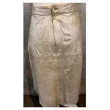 Vintage Sara Fredericks Beaded Leather Jacket with Fringe, Top & Matching Skirt Set - Made in France