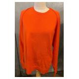 St. John by Marie Gray Teal Suit with Abstract Top & Orange Knit Sweater - Made in USA - Size 8