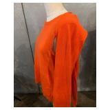 St. John by Marie Gray Teal Suit with Abstract Top & Orange Knit Sweater - Made in USA - Size 8