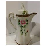 Nippon Chocolate Pot with Lid & Vintage Hilborn - Signed Plate & Bowl - 3-Piece Ceramic Set