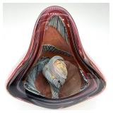 Henry Summa Art Glass Sculpture - Iridescent Rainbow Teardrop Sculpture - Signed