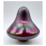 Henry Summa Art Glass Sculpture - Iridescent Rainbow Teardrop Sculpture - Signed