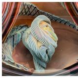 Henry Summa Art Glass Sculpture - Iridescent Rainbow Teardrop Sculpture - Signed