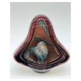 Henry Summa Art Glass Sculpture - Iridescent Rainbow Teardrop Sculpture - Signed