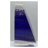 Steve Correia Blue Glass Flower in Clear Crystal 3.25" Height