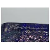 Steve Correia Blue Glass Flower in Clear Crystal 3.25" Height