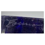 Steve Correia Blue Glass Flower in Clear Crystal 3.25" Height