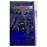 Steve Correia Blue Glass Flower in Clear Crystal 3.25" Height