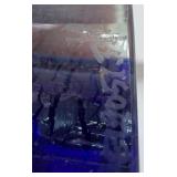 Steve Correia Blue Glass Flower in Clear Crystal 3.25" Height