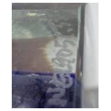 Steve Correia Blue Glass Flower in Clear Crystal 3.25" Height