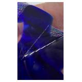 Steve Correia Blue Glass Flower in Clear Crystal 3.25" Height