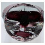 Blenko Handmade Art Glass Heart Vase with Original Label