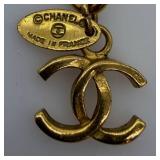 Chanel Interlocking CC Logo Bag Charm - Gold-Tone Chain - Made In France