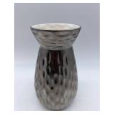 Michael Wainwright USA - Hammered Ceramic Vase - Silver Gray Glaze