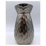 Michael Wainwright USA - Hammered Ceramic Vase - Silver Gray Glaze