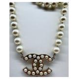 Chanel CC Logo Glass Pearl Necklace - Multi-Strand Faux Pearl Beads