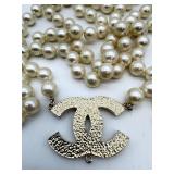 Chanel CC Logo Glass Pearl Necklace - Multi-Strand Faux Pearl Beads
