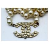 Chanel CC Logo Glass Pearl Necklace - Multi-Strand Faux Pearl Beads
