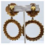 Chanel Vintage Clip-On Earrings - Pearl Center Floral Motif & Rope Hoops