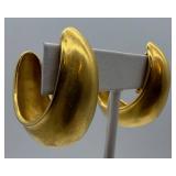 Pair Robert Lee Morris for Donna Karan Gold-Tone Crescent Hoop Earrings