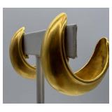 Pair Robert Lee Morris for Donna Karan Gold-Tone Crescent Hoop Earrings
