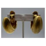 Pair Robert Lee Morris for Donna Karan Gold-Tone Crescent Hoop Earrings