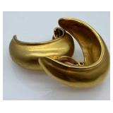 Pair Robert Lee Morris for Donna Karan Gold-Tone Crescent Hoop Earrings