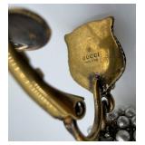 Gucci Pearl Drop Earrings & Made in Italy - Tiger Head Tops