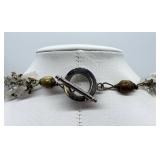 Multi-Strand Layered Quartz Crystal with Toggle Clasp Necklace