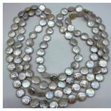 Wrap Single-Strand Freshwater Pearl Necklace - Coin Pearl Beads, White