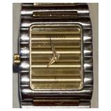 Concord Centurian Rectangular Watch - Two-Tone Gold Dial & Stainless Band, Swiss
