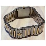 Concord Centurian Rectangular Watch - Two-Tone Gold Dial & Stainless Band, Swiss