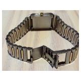 Concord Centurian Rectangular Watch - Two-Tone Gold Dial & Stainless Band, Swiss