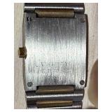 Concord Centurian Rectangular Watch - Two-Tone Gold Dial & Stainless Band, Swiss