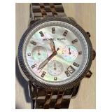 Michael Kors MK-5525 Chronograph Watch - All Stainless Steel, Mother of Pearl Dial